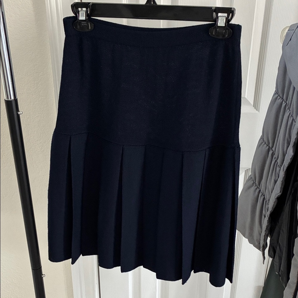 Elegant Navy Pleated Skirt